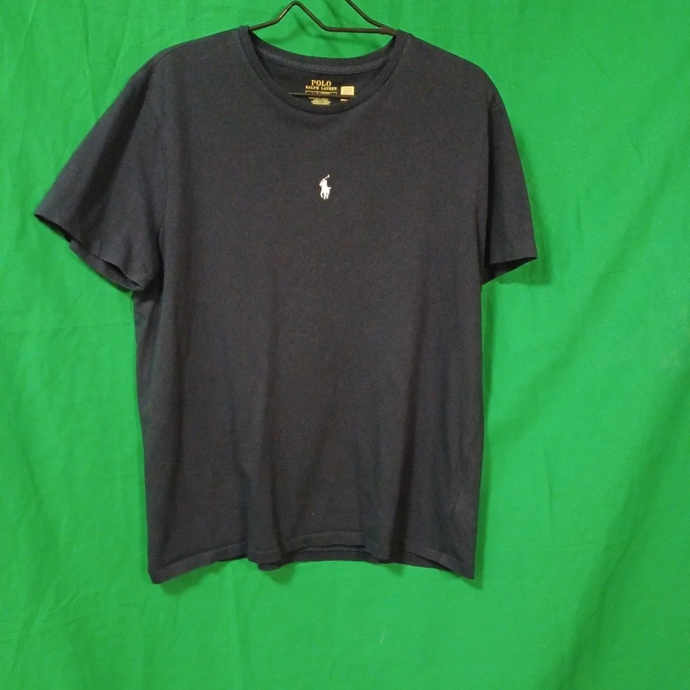 Polo‎ Ralph Lauren Mens Navy Blue Custom Slim Fit Pony Logo T-Shirt Large L